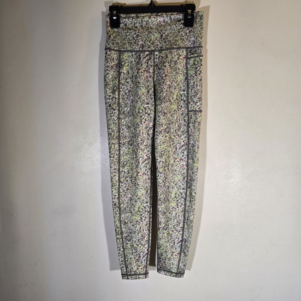 Sweaty Betty Super Sculpt 7/8 Yoga Leggings Green Alert Pebble Size L Hi Waisted